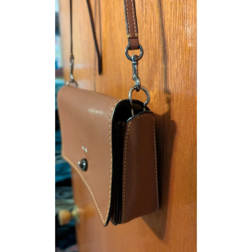 Disney X Coach Dinky Mickey Mouse Motif Leather Crossbody‎ Bag Tan